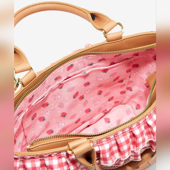 hot topic Strawberry Shortcake Gingham Basket Crossbody Bag - Picture 10 of 10